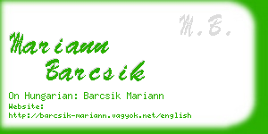 mariann barcsik business card